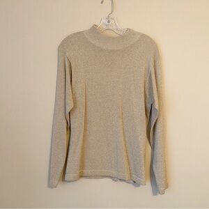 Marisa Christina Gold Metallic Mock Turtleneck Sweater -Large